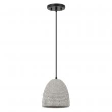 Worldwide Lighting Corp E80017-001 - Remington 1-Light Black Finish Concrete Grey Shade Pendant 7.25"D X 8.63"H