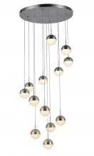 Worldwide Lighting Corp W33816MN22 - Phantasm 32.5-Watt Matte Nickel Finish Integrated LEd Iced Opal Acrylic Cascade Pendant Light 3000K