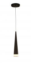 Worldwide Lighting Corp W33856MB4 - Pinnacle 4.5-Watt Matte Black Finish Integrated LEd Mini Pendant Cone Ceiling Light 3000K 4 in. Dia 