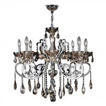 Worldwide Lighting Corp W83109C30-GT - Kronos Collection 8 Light Chrome Finish and Golden Teak Crystal Chandelier 30" D x 26" H Lar