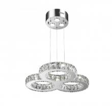 Worldwide Lighting Corp W83149KC22 - Galaxy 20 Integrated LEd Light Chrome Finish diamond Cut Crystal Triple Ring Chandelier 6000K 22 in.