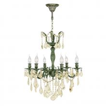 Worldwide Lighting Corp W83328B23-GT - Versailles Collection 6 Light Antique Bronze Finish and Golden Teak Crystal Chandelier 23" D x 2