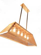 Worldwide Lighting Corp W83425MG36 - Nautilus 5-Light Matte Gold Finish Mesh Kitchen Island Pendant Light 36 in. L x 12 in. W x 12 in. H 