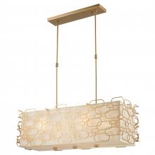 Worldwide Lighting Corp W83441MG36 - Montauk 12-Light Matte Gold Finish Kitchen Island Pendant Light with Ivory Linen Rectangular Shade 3