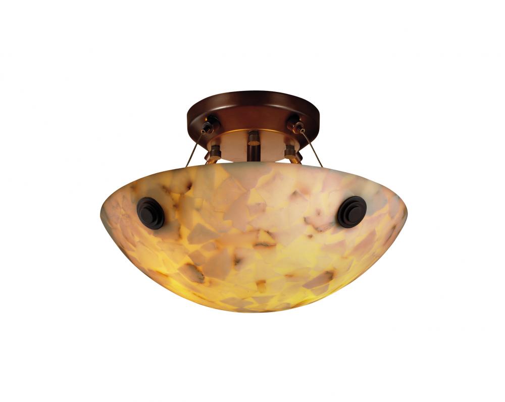 14" LED Semi-Flush Bowl w/ Finials