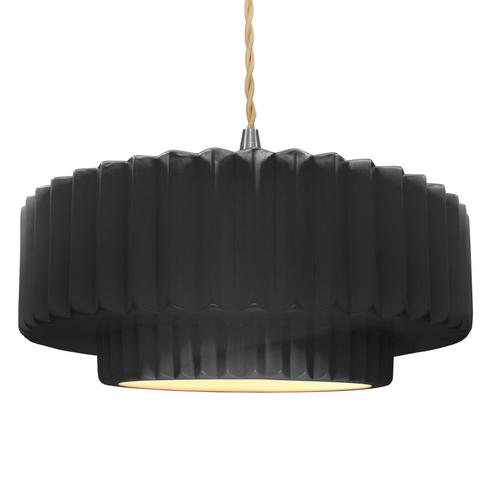 Large Tier Pleated 1-Light Pendant