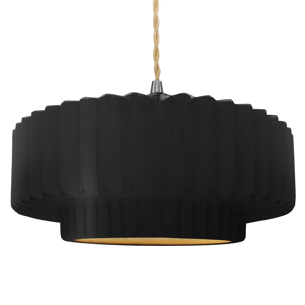 Large Tier Pleated 1-Light Pendant