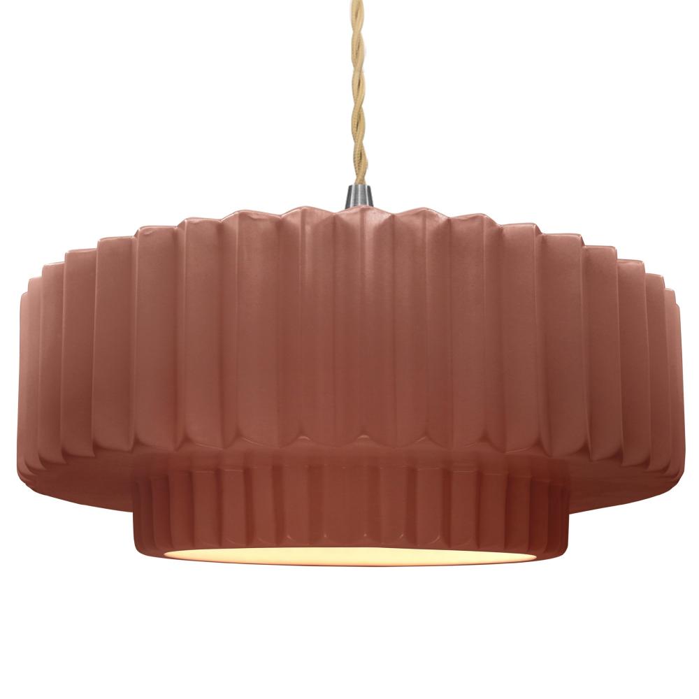 Large Tier Pleated 1-Light Pendant