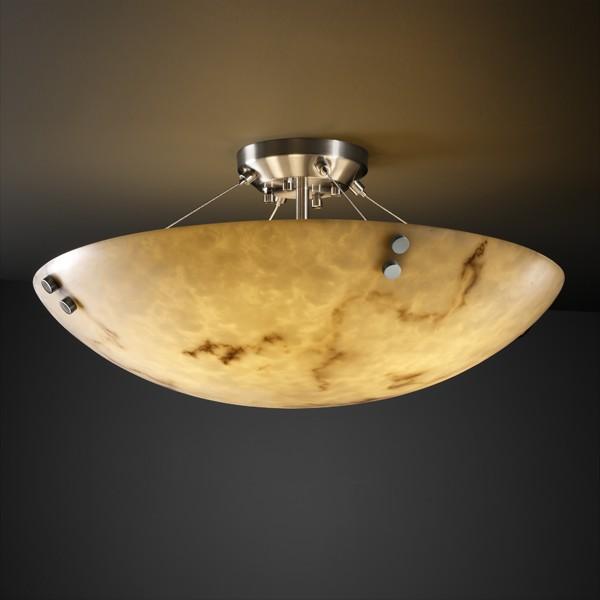 24" Semi-Flush Bowl w/ PAIR SQUARE FINIALS