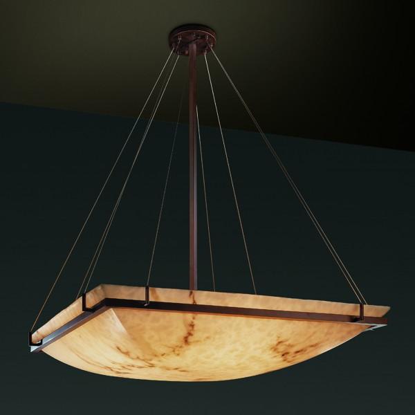 48" Square LED Pendant Bowl w/ Ring