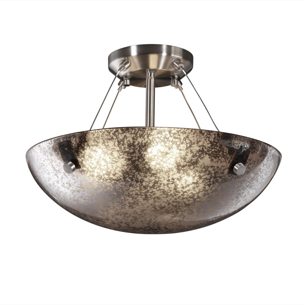 18" LED Semi-Flush Bowl w/ Finials