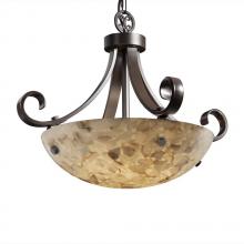 Justice Design Group ALR-9741-35-DBRZ-F4-LED-3000 - 18" Pendant Bowl - Scrolls w/ Finials