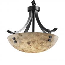 Justice Design Group ALR-9751-35-MBLK-F4-LED-3000 - 18" Pendant Bowl - Flat Bars w/ Finials