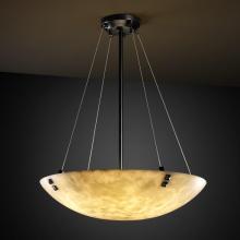 Justice Design Group CLD-9661-25-MBLK-F3-LED-3000 - 18" Pendant Bowl w/ Pair Square w/ Points Finials