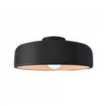 Justice Design Group CER-6343-BLK-MBLK - Medium Spire Semi-Flush