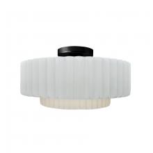 Justice Design Group CER-6373-WHT-MBLK - Medium Tier Pleated Semi-Flush