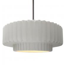 Justice Design Group CER-6555-BIS-NCKL-RIGID - Large Tier Pleated 1-Light Pendant