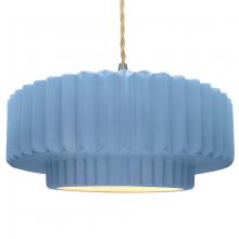 Justice Design Group CER-6555-SKBL-NCKL-BEIG-TWST - Large Tier Pleated 1-Light Pendant