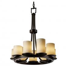 Justice Design Group CNDL-8766-10-CREM-DBRZ - Dakota 9-Light Ring Chandelier