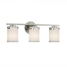 Justice Design Group FAB-8453-10-WHTE-NCKL - Atlas 3-Light Bath Bar