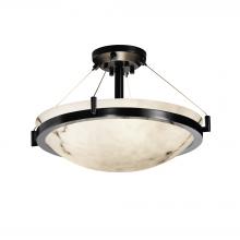 Justice Design Group FAL-9681-35-MBLK-LED3-3000 - 18" LED Semi-Flush Bowl w/ Ring