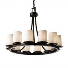 Justice Design Group POR-8768-10-WFAL-MBLK - Dakota 12-Light Ring Chandelier (Short)