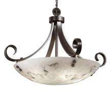 Justice Design Group FAL-9742-35-DBRZ-F6-LED-5000 - 24" Pendant Bowl - Scrolls w/ Finials