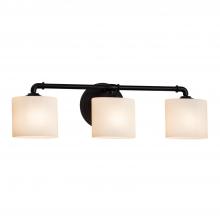 Justice Design Group FSN-8463-30-OPAL-MBLK - Bronx 3-Light Bath Bar