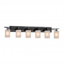 Justice Design Group FSN-8706-15-FRCR-MBLK - Aero 6-Light Bath Bar