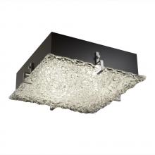 Justice Design Group GLA-5557-LACE-MBLK-LED-3000 - Clips 16" Square Flush-Mount