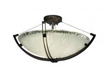 Justice Design Group GLA-9712-35-WTFR-DBRZ-LED-5000 - 24" Semi-Flush Bowl w/ Crossbar