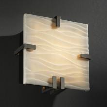 Justice Design Group PNA-5550-WAVE-DBRZ-LED-1000 - Clips Square Wall Sconce (ADA)