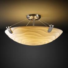 Justice Design Group PNA-9611-25-WAVE-NCKL-LED-3000 - 18" Semi-Flush Bowl w/ U-Clips