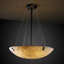 Justice Design Group PNA-9662-35-WAVE-MBLK-F4 - 24" Pendant Bowl w/ LARGE SQUARE W/ POINT FINIALS