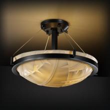 Justice Design Group PNA-9681-35-BANL-DBRZ-LED-3000 - 18" Round Semi-Flush Bowl w/ Ring