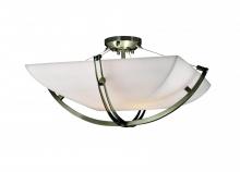 Justice Design Group PNA-9712-25-SMTH-MBLK-LED-5000 - 24" Semi-Flush Bowl w/ Crossbar