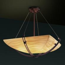 Justice Design Group PNA-9721-25-WAVE-DBRZ-LED-3000 - 18" Pendant Bowl w/ Crossbar