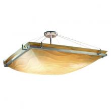 Justice Design Group PNA-9784-25-WAVE-MBLK-LED-6000 - 36" Square Semi-Flush Bowl w/ Ring