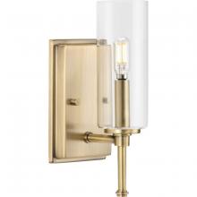 Progress P300356-163 - Elara Collection One-Light New Traditional Vintage Brass Clear Glass Bath Vanity Light