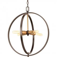 Progress P5190-20 - Swing Collection Four-Light Antique Bronze Global Pendant Light