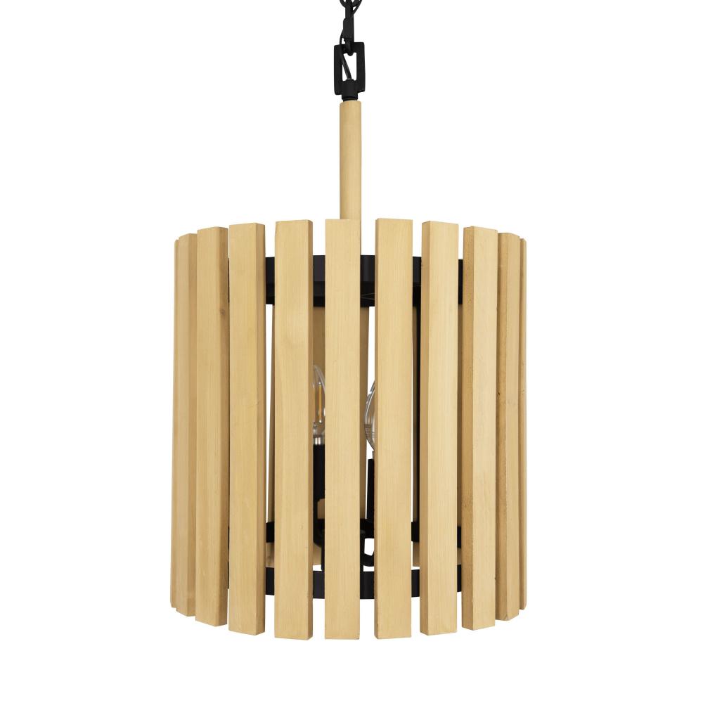 Suratto 2-Lt   Pendant - Matte Black/Honey Blonde