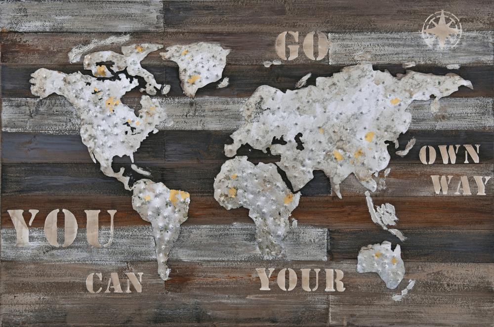 Wanderlust Rustic World Map