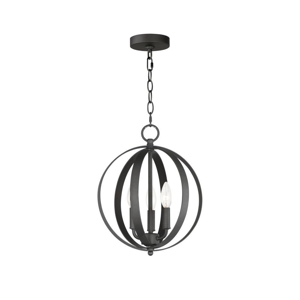 3 Light Pendant Chandelier Black