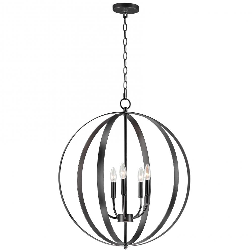 5 Light Pendant Chandelier-Black