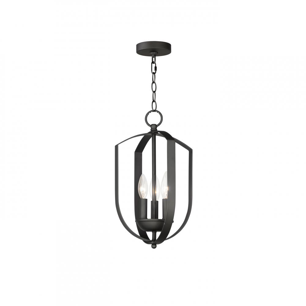 3 Light Pendant-Black