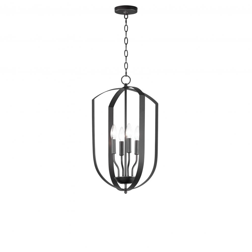 4 Light Pendant Chandelier Black