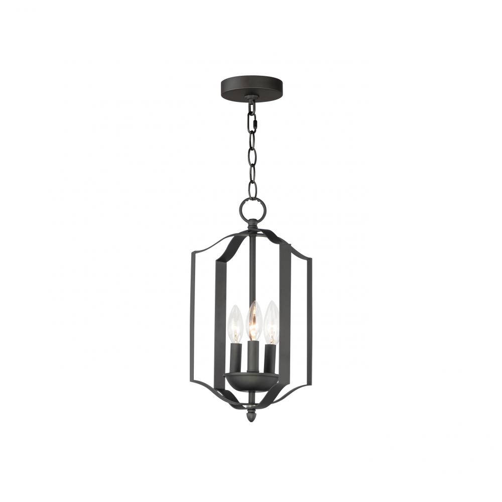 3 Light Pendant Light-Black