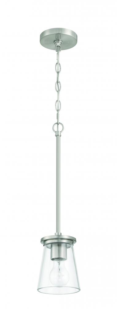 Connell 1 Light Mini Pendant in Brushed Polished Nickel