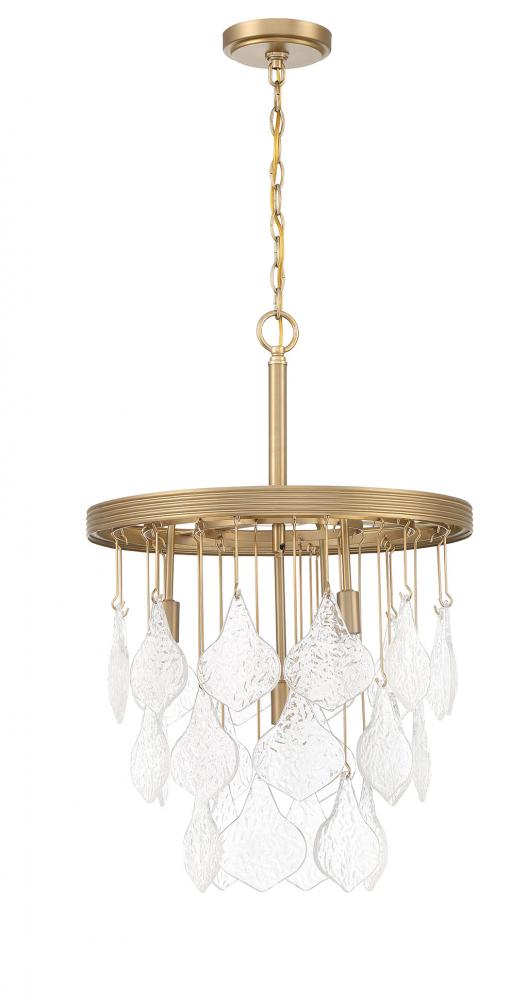 Vesi 4 Light Pendant in Satin Brass