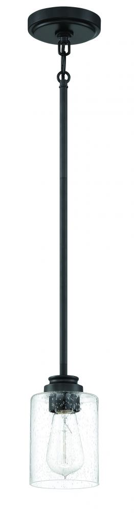 Bolden 1 Light Mini Pendant in Flat Black